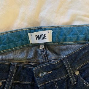 Paige denim low rise bootcut flare jeans size 27 dark wash